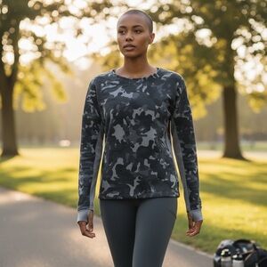 Nike Womens Sweat Tech Fleece Camo Crew Neck Sweatshirt Long Back Zipper - Small